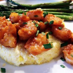Corn Flan With Spicy Shrimp