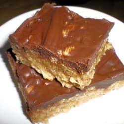 Chocolate Frosted Peanut Butter Crispy Rice Cereal Bars