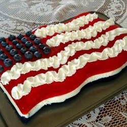Red, White, and  Blue Jello Flag