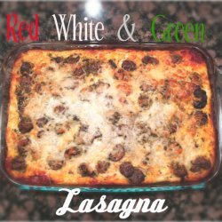 Red,White and Green Lasagna