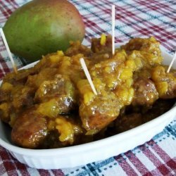 Sweet and Sticky Mango Basted Chipolata Sausages