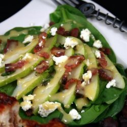 Spinach Pear Salad W/Bacon and Honey Dijon Dressing