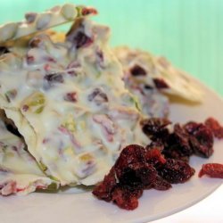 White Chocolate Bark With Pistachios and Dried Cranberries