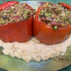 Stuffed Bell Peppers With a Savoury Cashew Sauce
