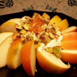 Apple Slices With Goat Cheese and Pistachios