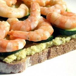 Avocado Butter With Baby Shrimp Sandwiches