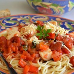 Angel Hair Pasta With Tomato-Scallop Sauce