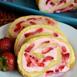 Strawberry Mallow Cake Roll