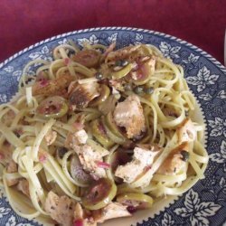Linguine With Roasted Salmon and Lemon