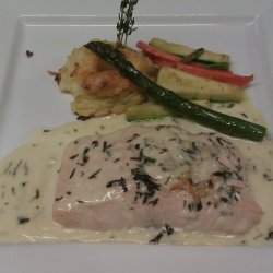 Poached Salmon in White Wine Sauce
