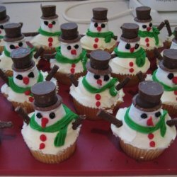 Christmas Snowman Cupcakes