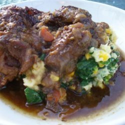 Smothered Oxtails over Spinach and Sweet Corn Mash