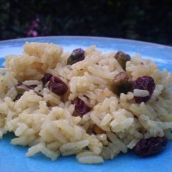 Indian Sweet Saffron Rice With Raisins and Pistachios