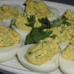 Curry Deviled Eggs With Cilantro