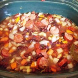 Black Bean & Andouille Sausage Soup - Slow Cooker