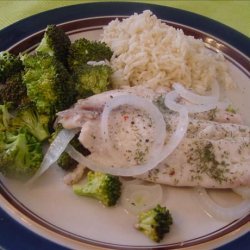 Oven Poached Tilapia and Broccoli