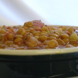 Potage Aux Lentilles Et Aux Lard - Lentil, Bacon and Tomato Soup