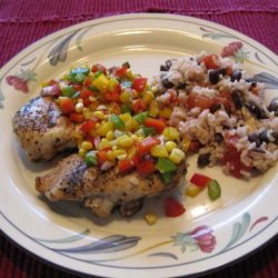 Grilled Chicken With  Corn and Sweet Pepper Relish