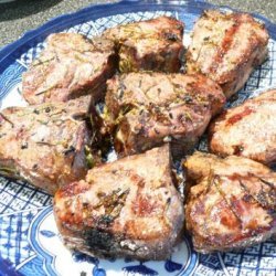 Lamb Chops Grilled in Rosemary Smoke