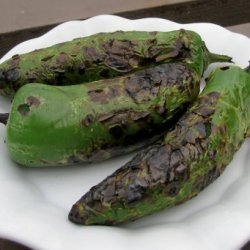 Roasted Fresh Chilies Like Poblanos Jalapenos Bell Peppers..