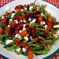 haricots verts with goat cheese and warm dressing