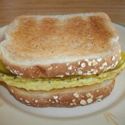 Mothers Scrambled Egg and Dill Pickle Sandwich