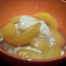 Sauteed Peaches with Vanilla Ice Cream