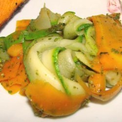 Carrot & Zucchini Ribbons With Pesto