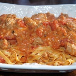 Fettuccine With Creamy Tomato and Sausage Sauce