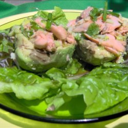 Salmon Salad on the Half Shell