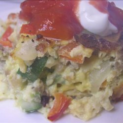 Hot Sausage and Vegetable Breakfast Casserole