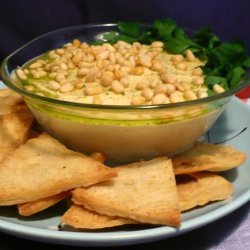 Hummus With Toasted Pine Nuts, Cumin Seeds and Parsley Oil