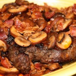T-Bone Steak With Bacon-Mushroom Sauce