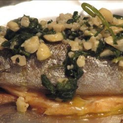 Grilled Trout With Cashew and Garlic Butter