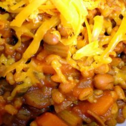 Spicy Tomato and Bean Barley Bake (Low Fat and Healthy)
