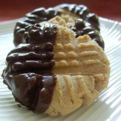 White Lily Chocolate Dipped Peanut Butter Cookies