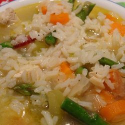 Chicken Soup With Asparagus and Rice