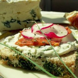 Blue Cheese, Salami and Radish Sandwiches