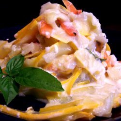 Zucchini   Pasta  With Basil Cream