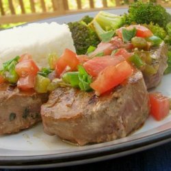 Grilled Tuna Steaks With Tomato and Herb Topping