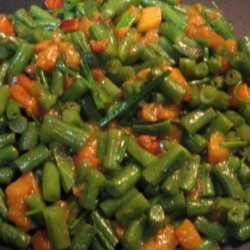 Sauteed Persimmons with Green Beans with Chives