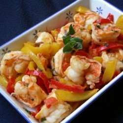 Shrimp With Red and Yellow Peppers