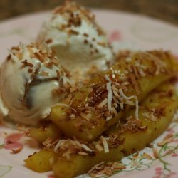 Rum Spiked Grilled Pineapple With Toasted Coconut
