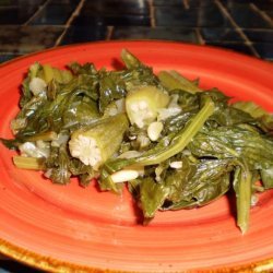 Spicy Okra and Turnip Greens