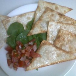 Low-Fat (Wonton Egg Roll Gyoza) Chips With Salsa