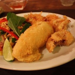 Prawn and Chicken Stuffed Calamari - Thai Style