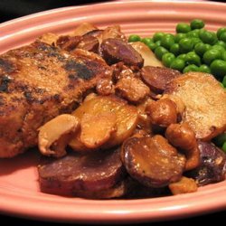 Russian Pork Chops and Potatoes in Sour Cream Sauce