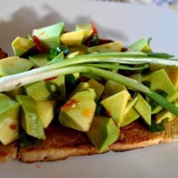 Bruschetta With Avocado and Chilli Pepper Topping