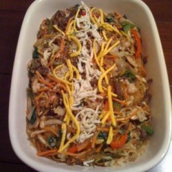 Chop Chae (Korean Mixed Vegetables With Beef and Noodles)