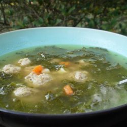 Minestra (Escarole and Little Meatballs Soup)